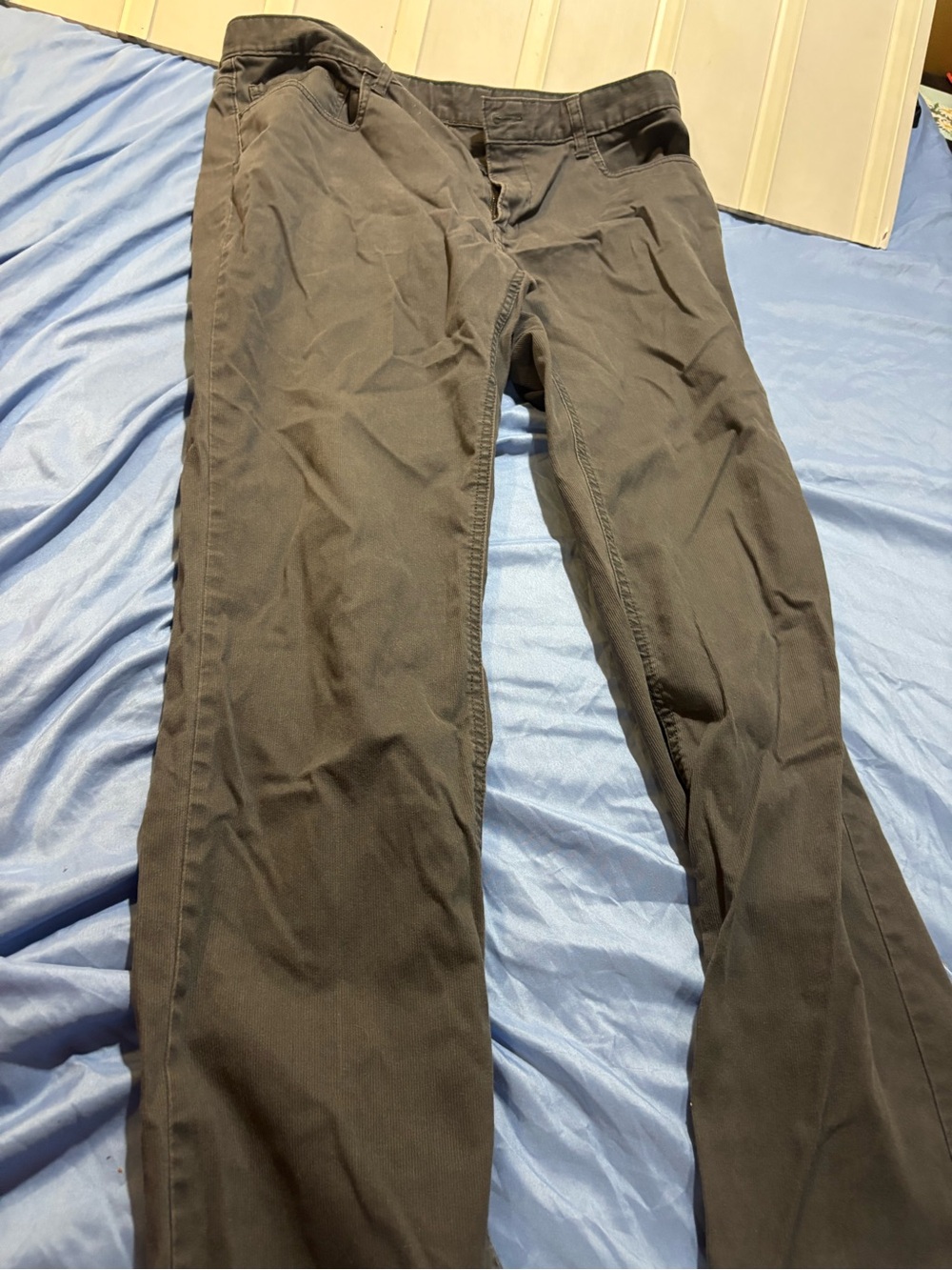 Mens 34 X 32 Gray Zipper Pants